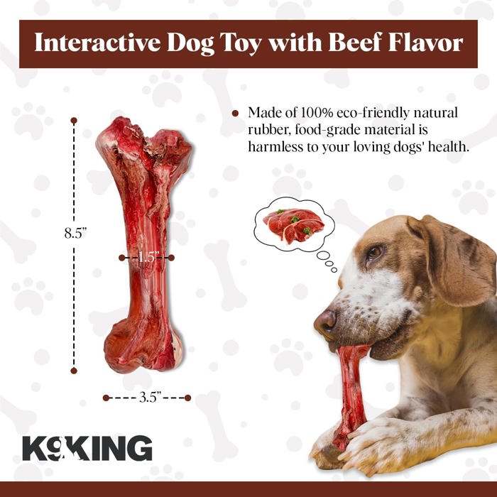 Meaty Bone Dog Chew Toys for Aggressive Chewers Tough Durable Dog Chew Toy Made with Rubber Safe Heavy Duty Indestructible Dog Toy for Large Breed - Tough Nylon Teething Bone Toy to Keep Them Busy