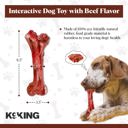  Meaty Bone Dog Chew Toys for Aggressive Chewers Tough Durable Dog Chew Toy Made with Rubber Safe Heavy Duty Indestructible Dog Toy for Large Breed - Tough Nylon Teething Bone Toy to Keep Them Busy