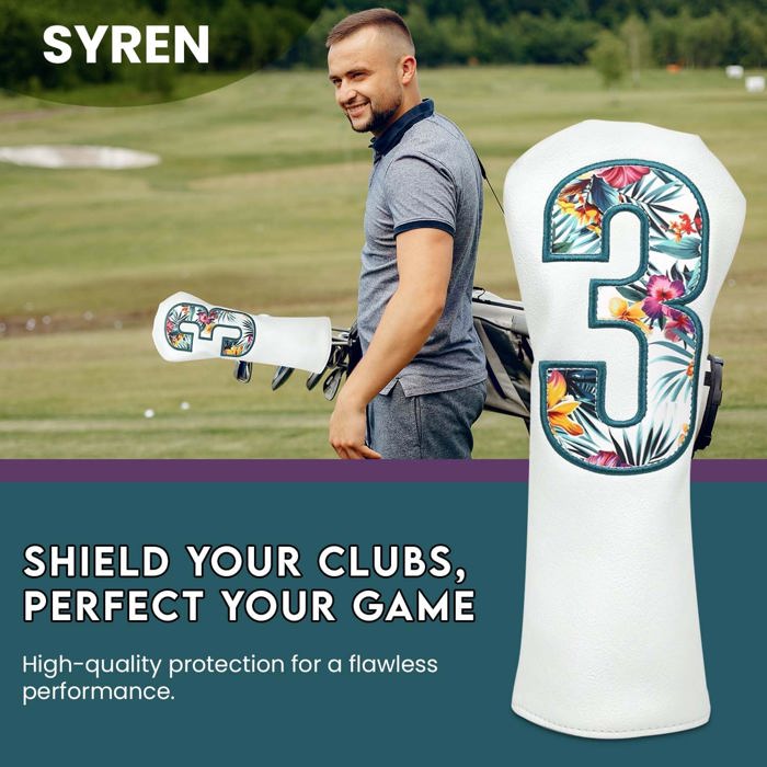 Syren Tropics Club Head Cover - Premium Golf Club Protector - Headcover for Odyssey | Essential Golf Accessories for Men with Premium Club Protection | Funny Golf Accessories for Men (for-Fairway)