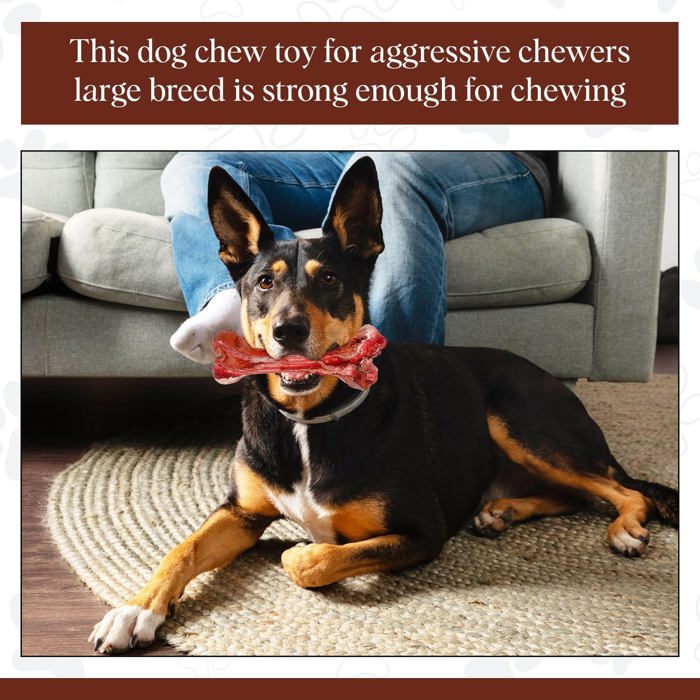 Meaty Bone Dog Chew Toys for Aggressive Chewers Tough Durable Dog Chew Toy Made with Rubber Safe Heavy Duty Indestructible Dog Toy for Large Breed - Tough Nylon Teething Bone Toy to Keep Them Busy