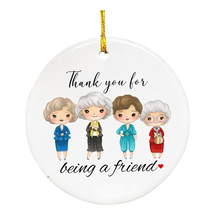 Beautiful Golden Friendship Inspired Christmas Ornament Keepsake | Thank You for Being A Friend | Heartfelt Christmas Tree Decoration, Ready for Giving - Celebrate Your Cherished Friend Ornament