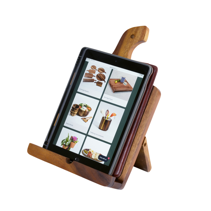 Cookbook Tablet Holder with Bon Appetit Engraving