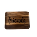  Solid Acacia Wood Rectangle "Friends" Engraved Decorative Plate – Rustic Kitchen & Home Décor