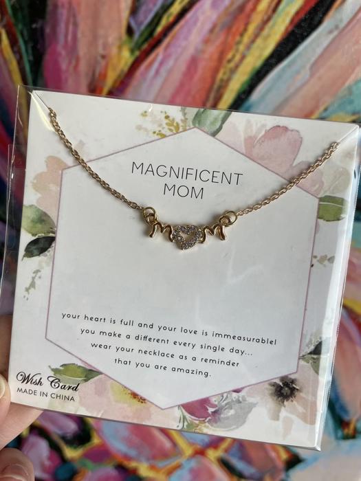 Magnificent Mom Gold Necklace on Card