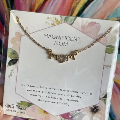 Magnificent Mom Gold Necklace on Card