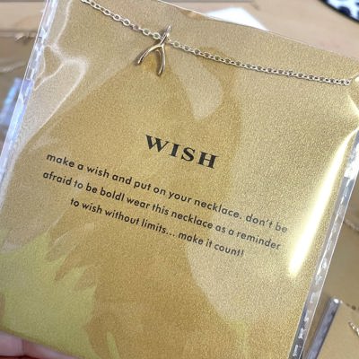 Gold Wish Necklace on Card