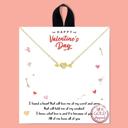  Valentines Day Gold Heart and Arrow Necklace on Card