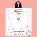  Rainbow Heart Gold Necklace on Card