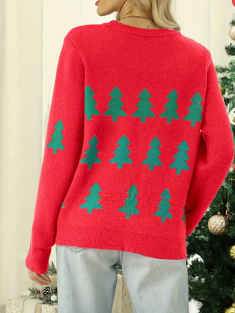 Red Christmas Tree Holiday Sweater 