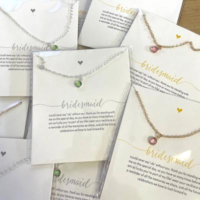 Bridesmaids Necklace on Cards THE PERFECT GIFT!