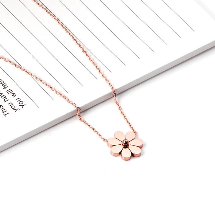 Rose Gold Flower Necklace