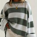  Cozy Green and White Stripe Sweater