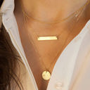  Three Layer Gold Charm Pendant Necklace