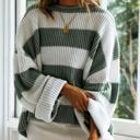  Cozy Green and White Stripe Sweater