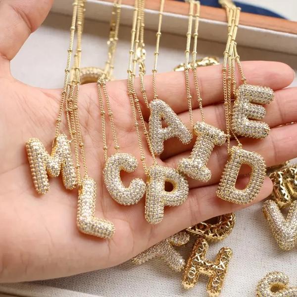 Trendy Bubble Initial Necklaces