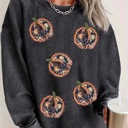  Cozy Sequin Fall Pumpkin Pullover Shirt