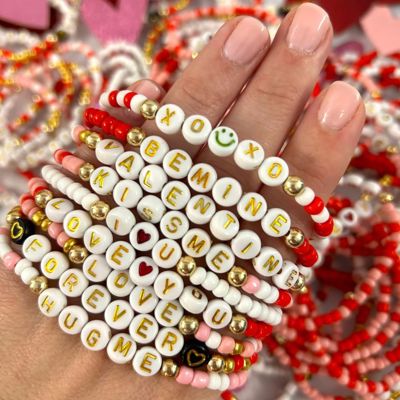 Valentines Mix Word Bracelets Set of 12