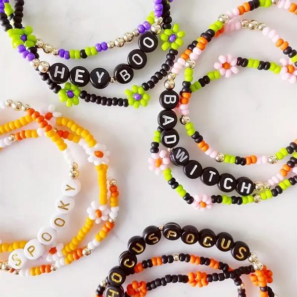 Hand Beaded Halloween Bracelet Sets