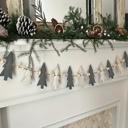  Wood Bead and Tree Holiday Garland