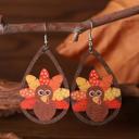  Turkey Teardrop Thanksgiving Earrings