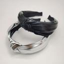  Black + Silver Metallic Holiday Headbands ( Set of 2 )