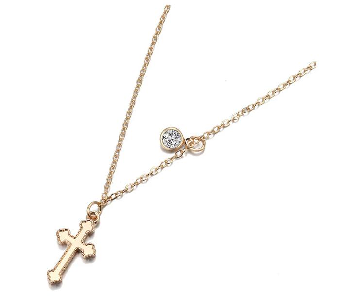 Jane Cross Diamond Necklace Gold