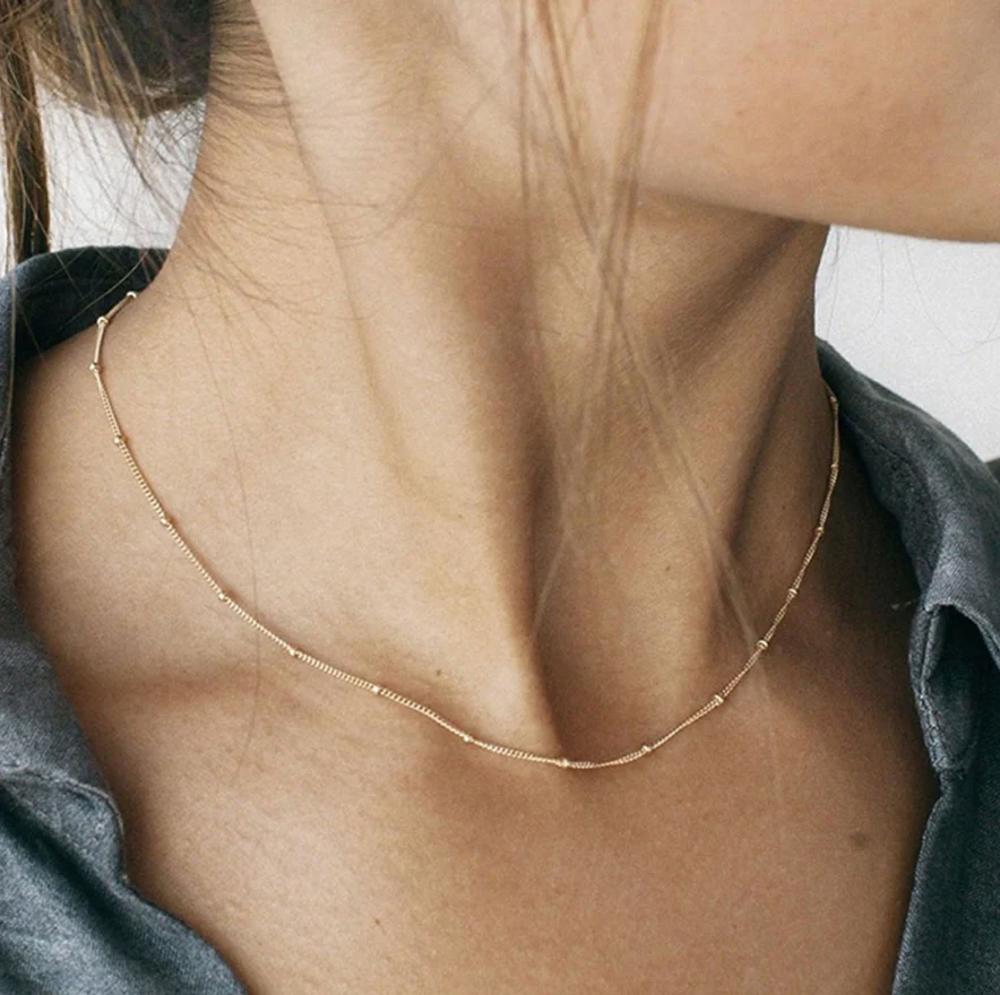 Simple Gold and Silver Choker Necklace