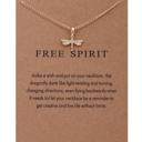  Free Spirit Dragonfly Necklace on Card in Silver Or Gold