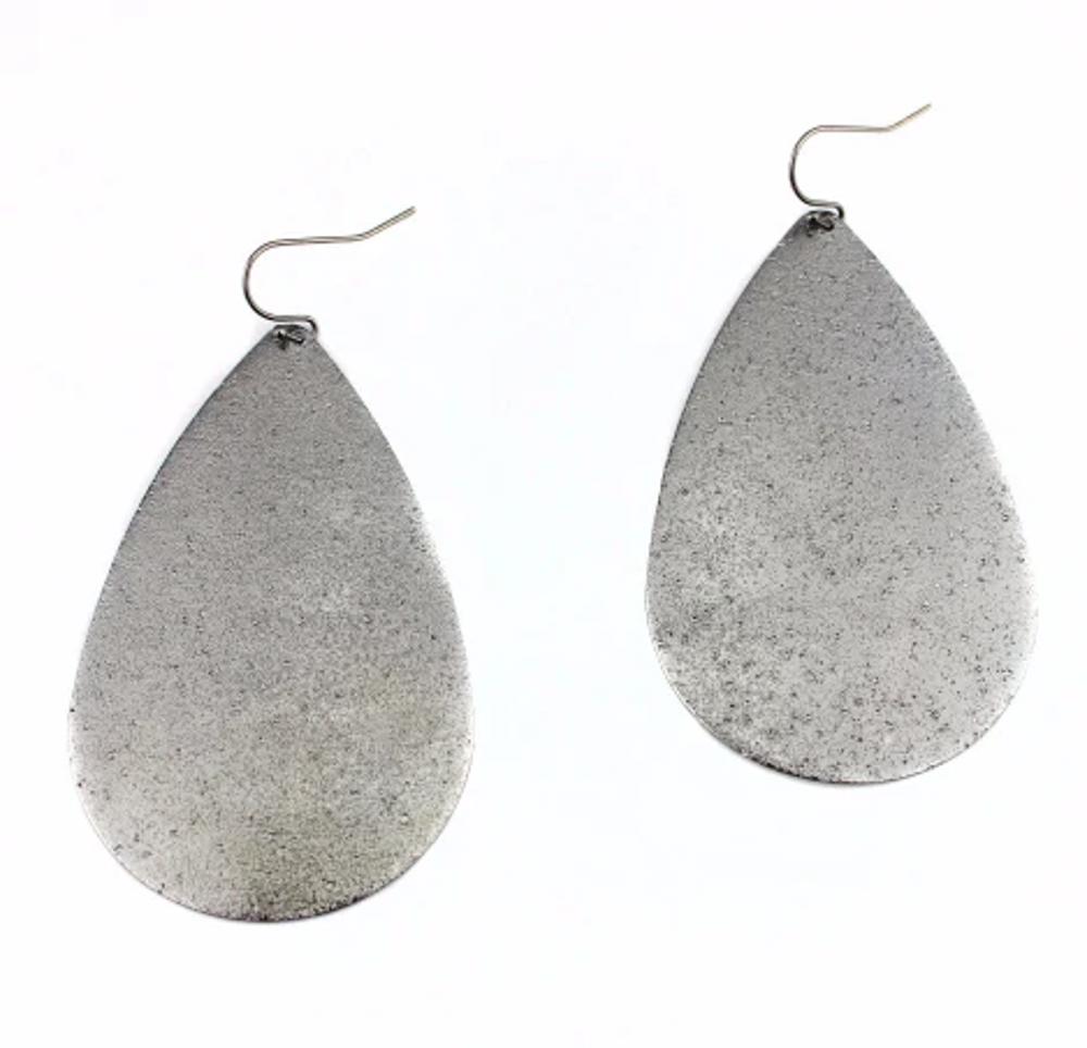 Metallic Metal Teardrop Earrings