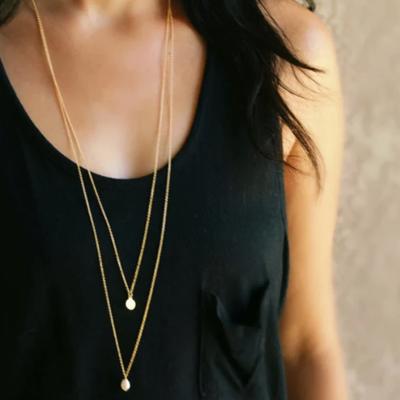 Double Coin Pearl Layered Necklace