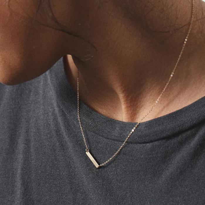 Fine Bar Necklace, Silver/Gold/Rose Gold