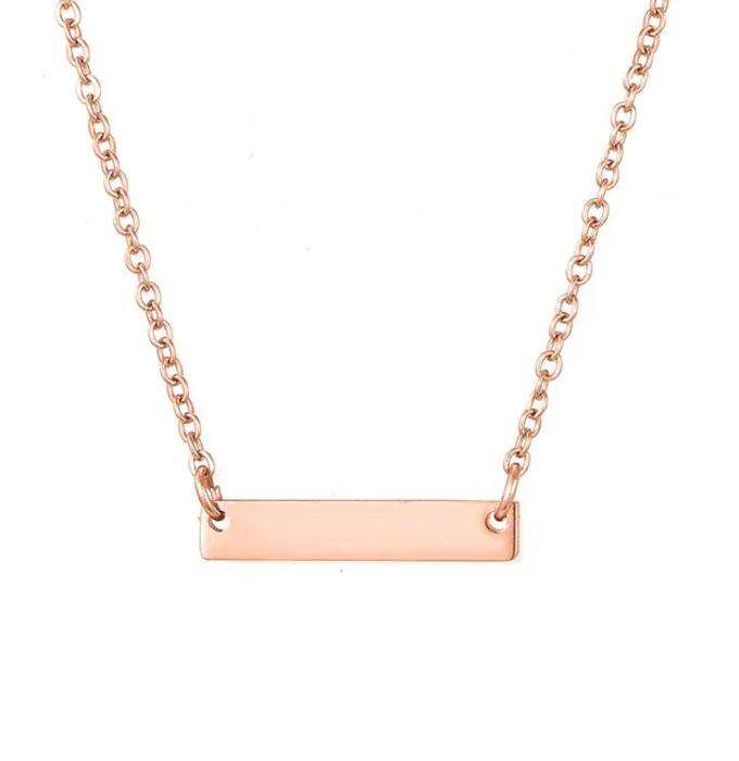 Fine Bar Necklace, Silver/Gold/Rose Gold