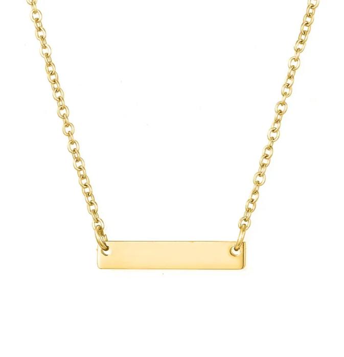 Fine Bar Necklace, Silver/Gold/Rose Gold