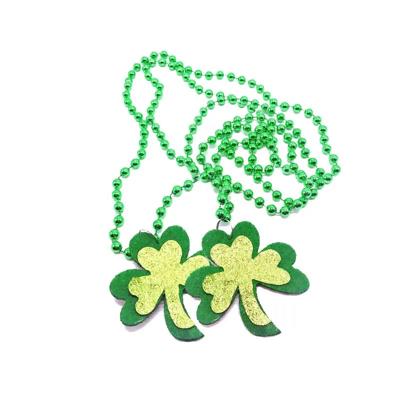 String Beaded Shamrock Necklace