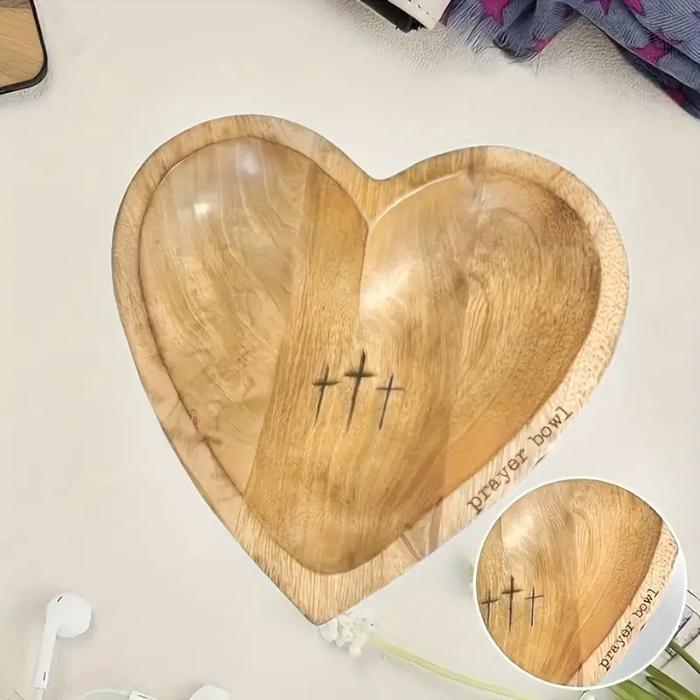 Wooden Heart Prayer Bowl