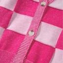  Pink Plaid Button Up Valentine's Day Sweater