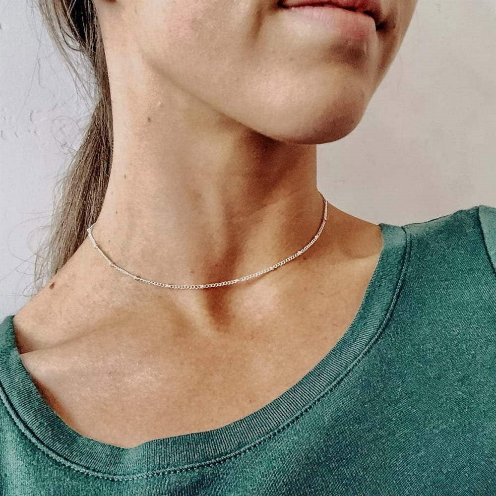 Simple Gold and Silver Choker Necklace