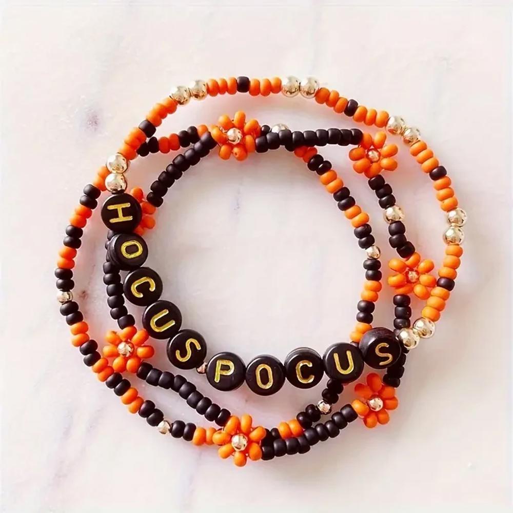 Hand Beaded Halloween Bracelet Sets