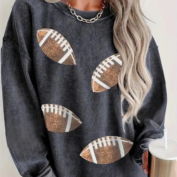 Cozy Sequin Football Shirt