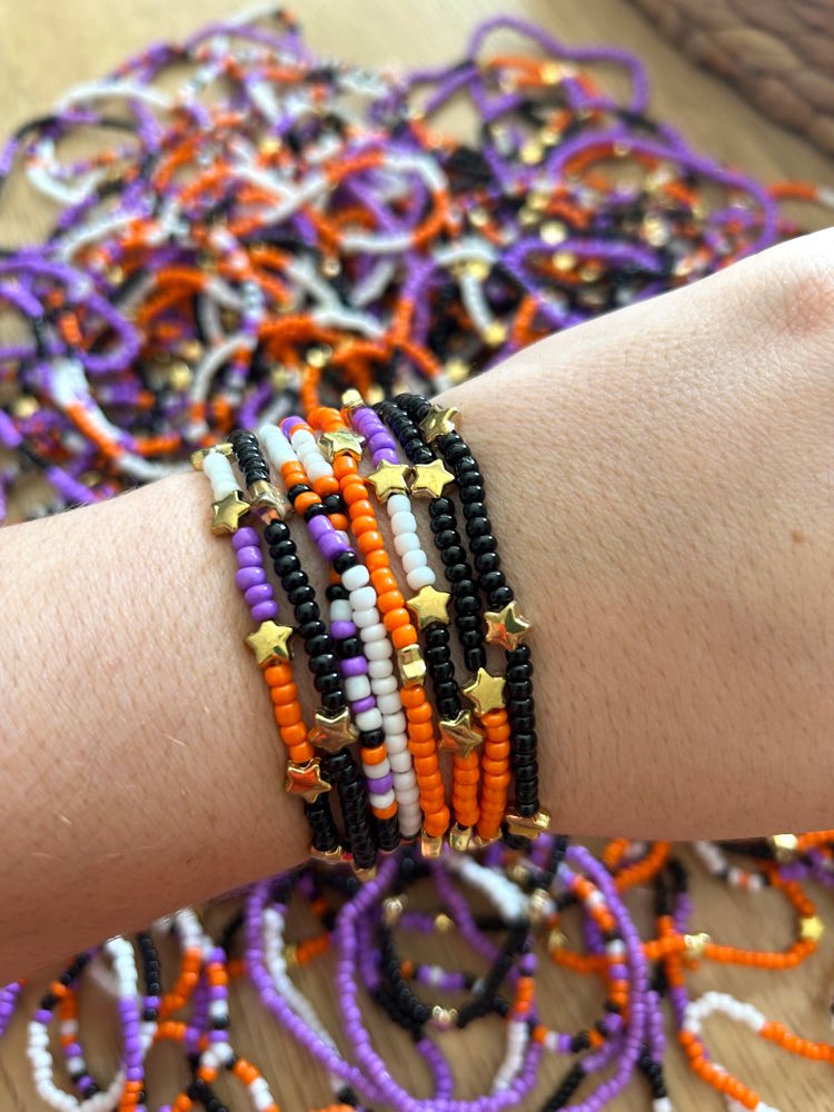 Gold Star Halloween Stretchy Bracelets