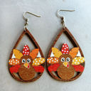  Turkey Teardrop Thanksgiving Earrings