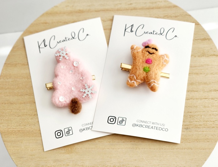 Hand Felted Wool Hair Clip