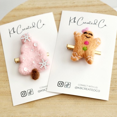 Hand Felted Wool Hair Clip