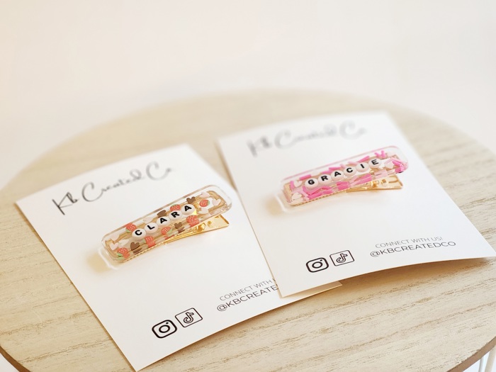 Personalized name hair clips