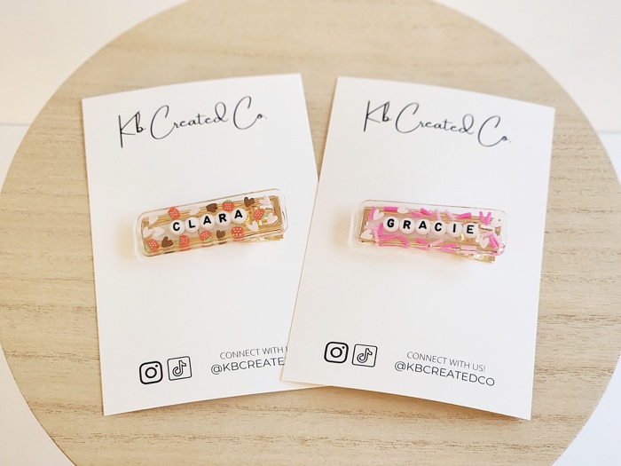 Personalized name hair clips
