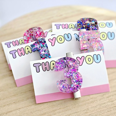 Birthday Number hair Clip