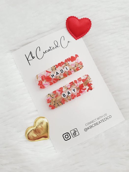 Personalized name hair clips