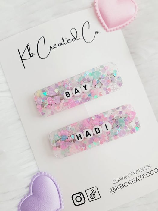 Valentines Personalized Hair Clip