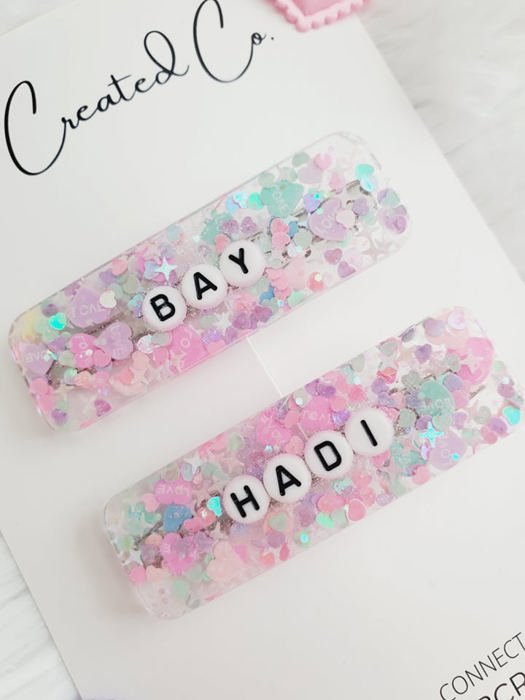 Valentines Personalized Hair Clip