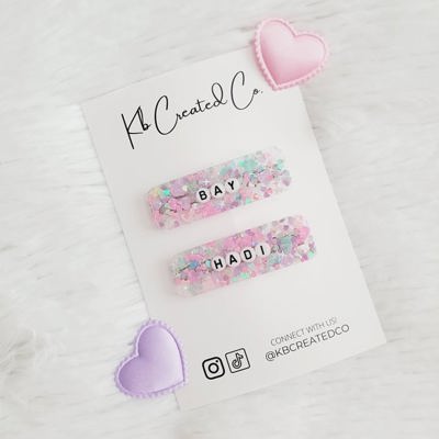 Valentines Personalized Hair Clip